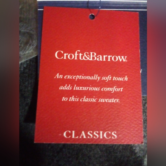 Croft & Barrow Signature Classics Pullover Argyle Sleeveless Sweater Men LT Gray - Picture 7 of 9